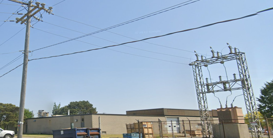 Example #1 - Overhead wires mounted on Hydro poles held in place by insulators