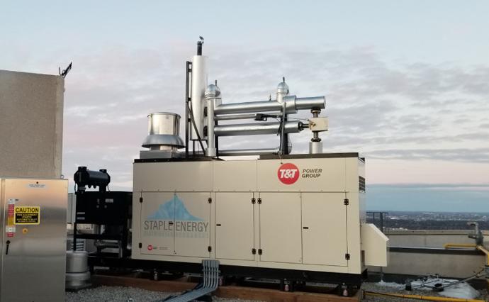 a CHP generator installed on the roof of a condo building