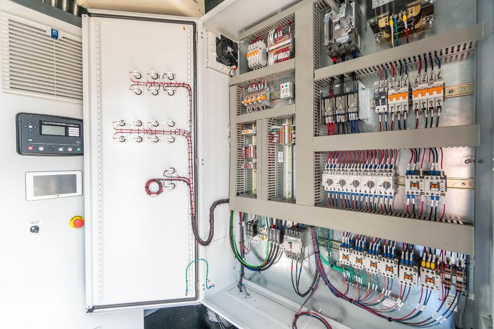 view inside a custom generator control panel