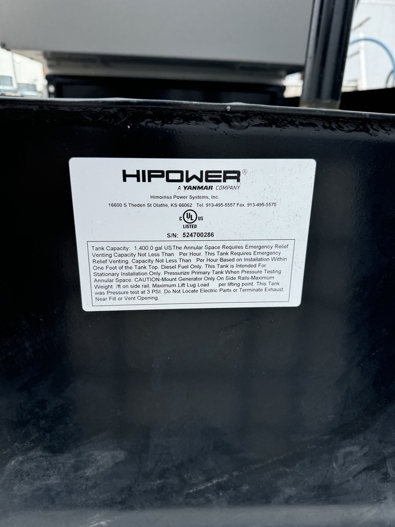 Surplus 250Kw HiPower 250kw 600v diesel Life Safety