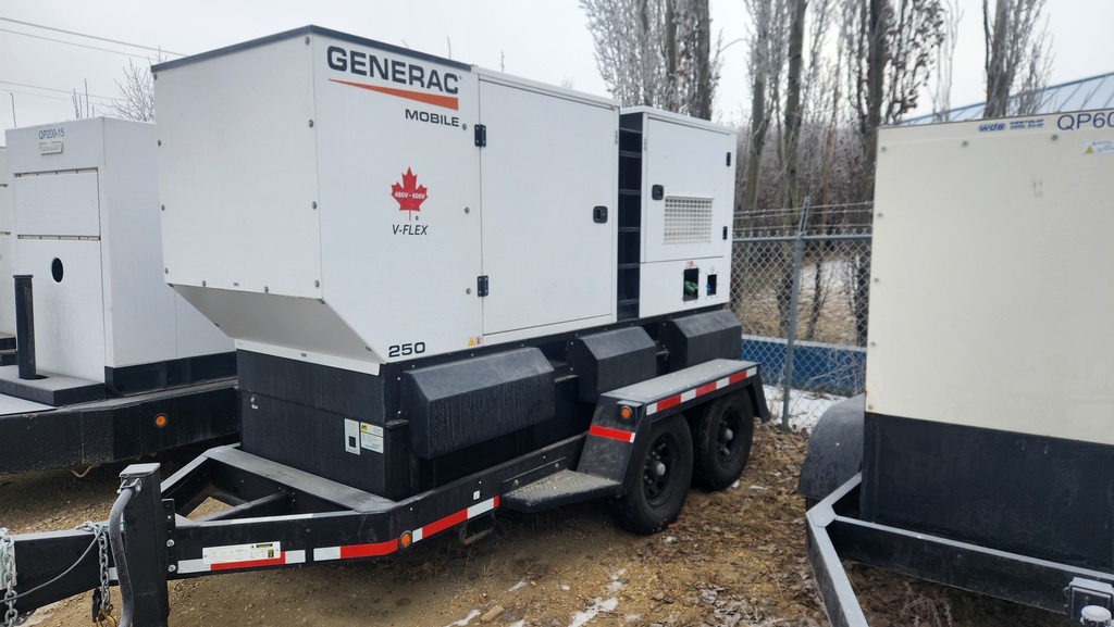 Used 200kW Generac MDG250DF4 Diesel Trailered Generator | Prime Multi-Voltage